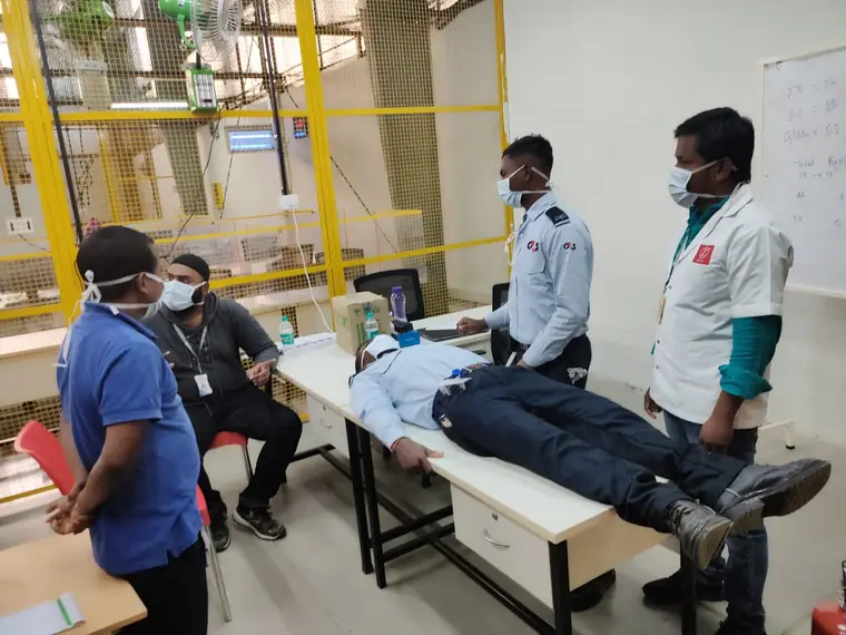 Casualty handling and stretcher technique demonstration